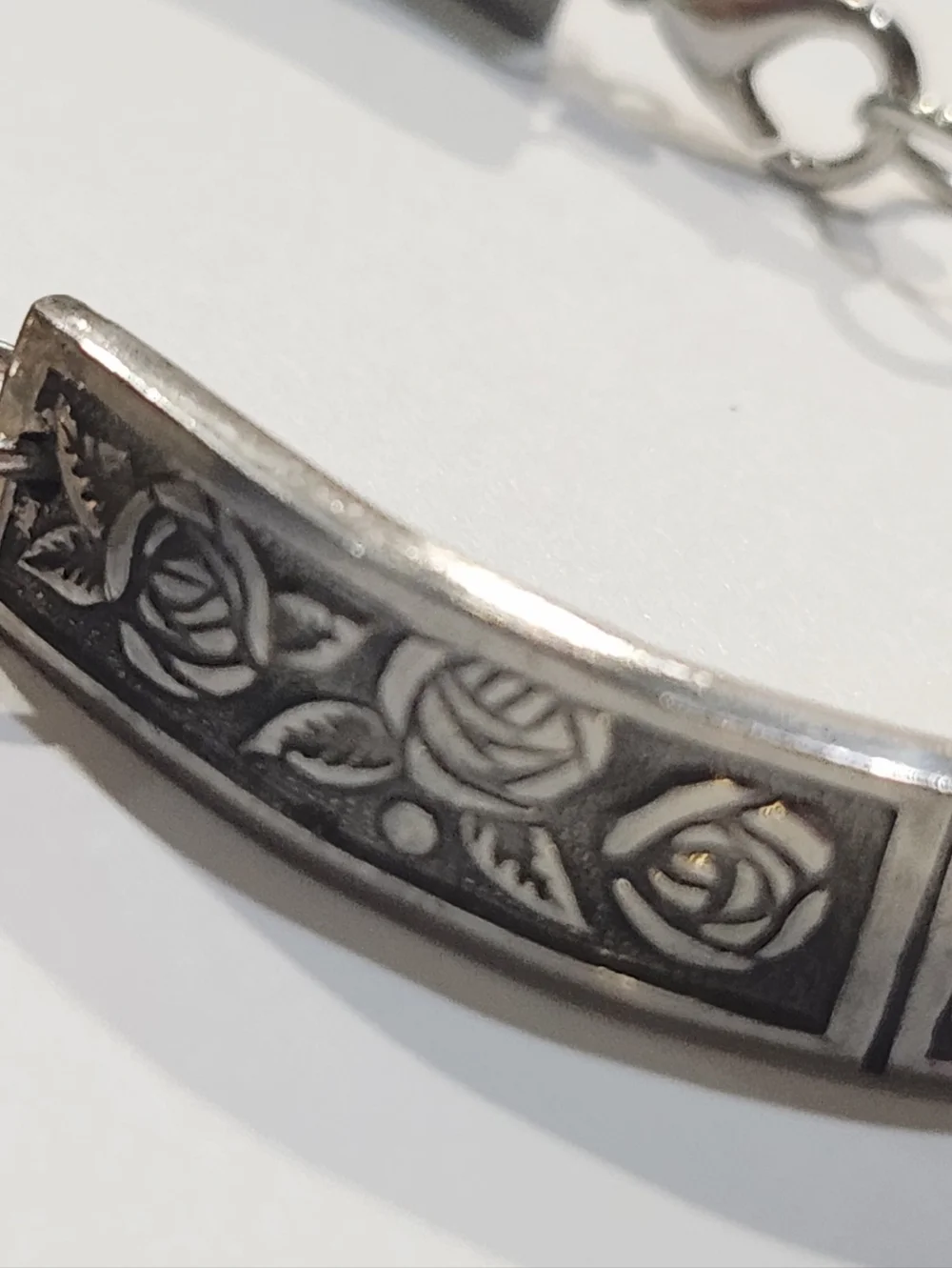 Handmade Spoon Handle Pendant Bangle Bracelet - Stainless Steel